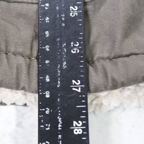 Wrangler Canvas Sherpa Lined Barn Chore Work Jacket Mens 2XL Olive Double Elbow - Picture 11 of 16